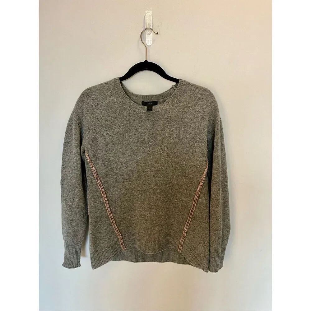 JCrew Rhinestone gray sweater size XS